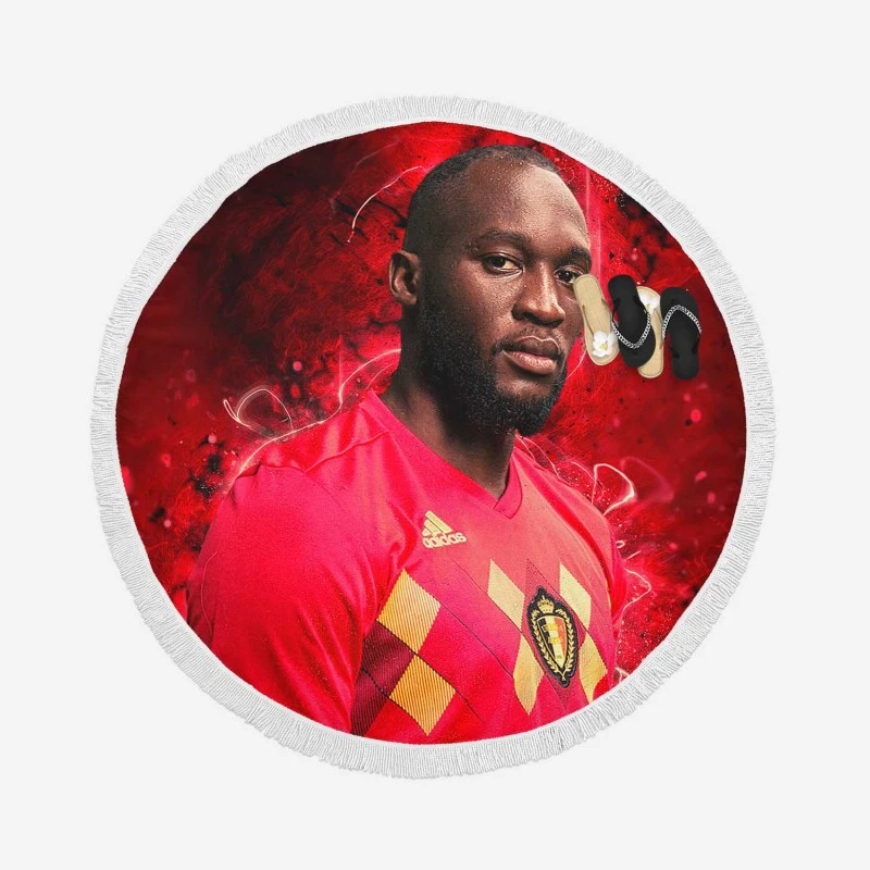 Romelu Menama Lukaku Bolingoli Champions League Round Beach Towel