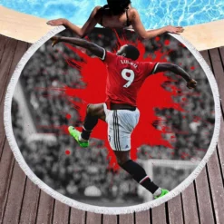 Romelu Menama Lukaku Bolingoli Men United Round Beach Towel 1