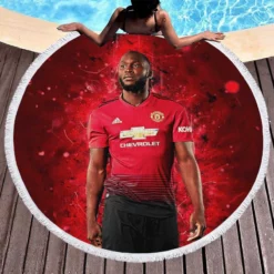 Romelu Menama Lukaku Bolingoli Round Beach Towel 1