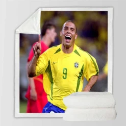 Ronaldo Nazario Brazilian Footballer Sherpa Fleece Blanket