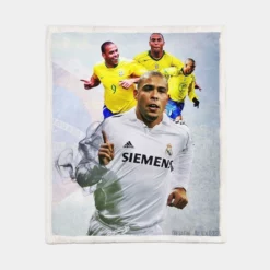 Ronaldo Nazario Populer Soccer Player Sherpa Fleece Blanket 1