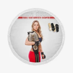 Ronda Rousey Popular UFC Wrestler Round Beach Towel