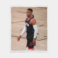 Russell Westbrook Houston Rockets Basketball Sherpa Fleece Blanket 1