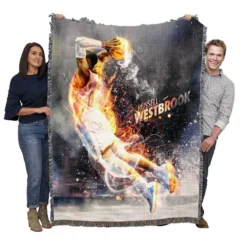 Russell Westbrook NBA Digital Artwork Woven Blanket