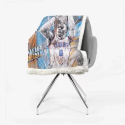 Russell Westbrook Oklahoma City Thunder NBA Sherpa Fleece Blanket 2