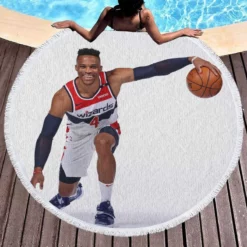 Russell Westbrook Washington Wizards NBA Round Beach Towel 1