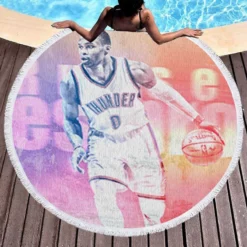 Russell Westbrook fastidious NBA Round Beach Towel 1