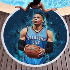 Russell Westbrook graceful NBA Round Beach Towel 1
