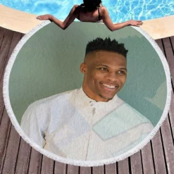 Russell Westbrook professional NBA Player Round Beach Towel 1