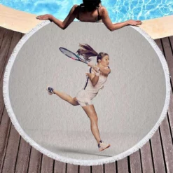 Russian Popular Tennis Player Daria Kasatkina Round Beach Towel 1