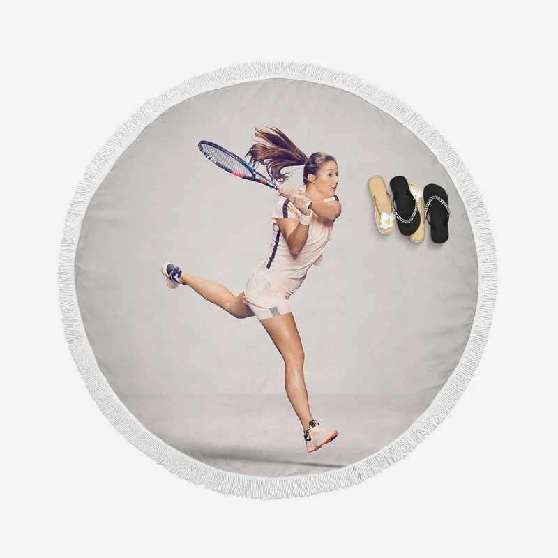 Russian Popular Tennis Player Daria Kasatkina Round Beach Towel