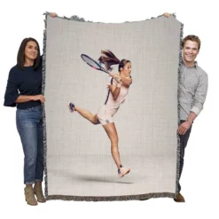 Russian Popular Tennis Player Daria Kasatkina Woven Blanket