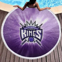 Sacramento Kings Awarded NBA Club Round Beach Towel 1