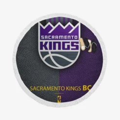 Sacramento Kings Basketball Team Logo Round Beach Towel