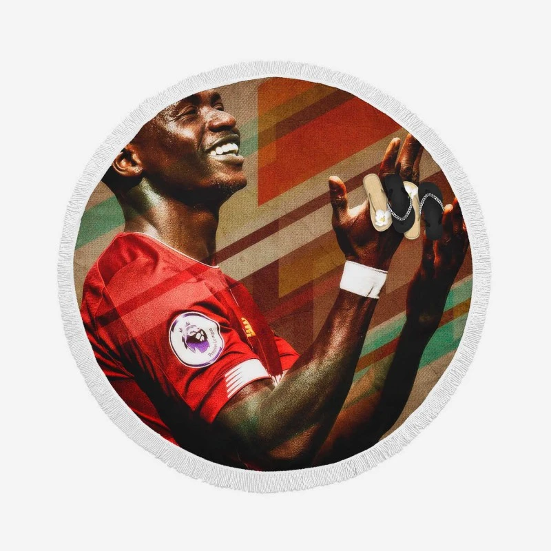 Sadio Mane consistent Football Round Beach Towel