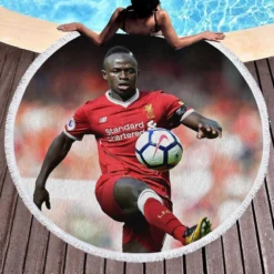 Sadio Mane dependable Football Round Beach Towel 1