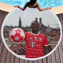 Sadio Mane determined Football Round Beach Towel 1