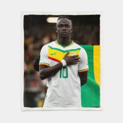 Sadio Mane enduring Football Sherpa Fleece Blanket 1