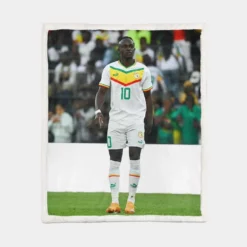 Sadio Mane enthusiastic Football Sherpa Fleece Blanket 1