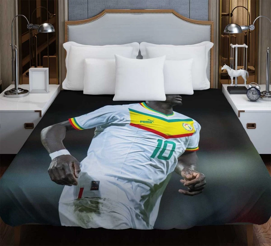 Sadio Mane ethical Football Senegal Duvet Cover