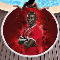 Sadio Mane extraordinary Football Round Beach Towel 1