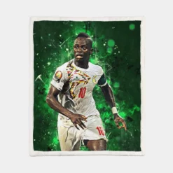 Sadio Mane fast Football Sherpa Fleece Blanket 1