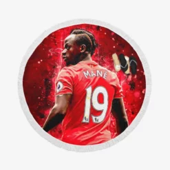 Sadio Mane fastidious Football Round Beach Towel