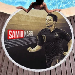 Samir Nasri Excellent Footballer Round Beach Towel 1