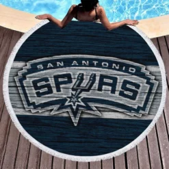 San Antonio Spurs NBA Logo Round Beach Towel 1