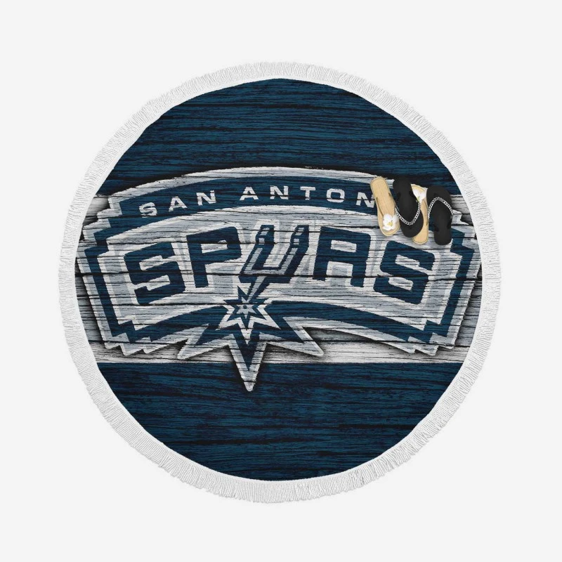 San Antonio Spurs NBA Logo Round Beach Towel
