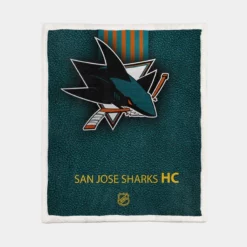 San Jose Sharks NHL Hockey Club Sherpa Fleece Blanket 1