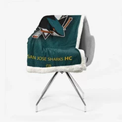 San Jose Sharks NHL Hockey Club Sherpa Fleece Blanket 2