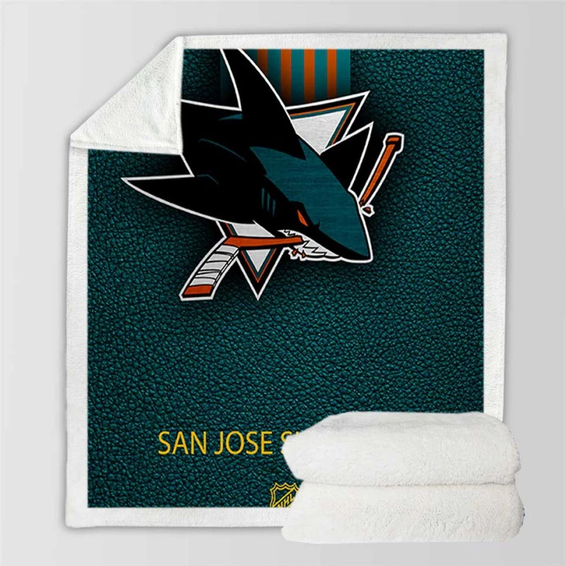 San Jose Sharks NHL Hockey Club Sherpa Fleece Blanket