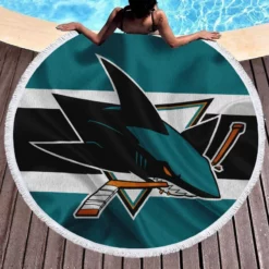 San Jose Sharks NHL Round Beach Towel 1