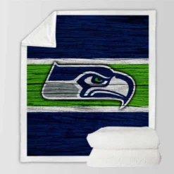 Seattle Seahawks Team Logo Sherpa Fleece Blanket