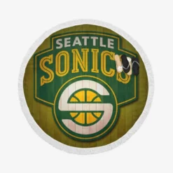 Seattle Supersonics NBA Basketball Club Round Beach Towel