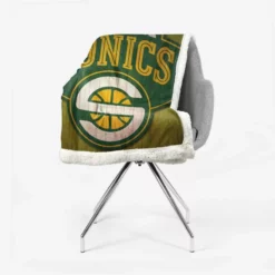 Seattle Supersonics NBA Basketball Club Sherpa Fleece Blanket 2