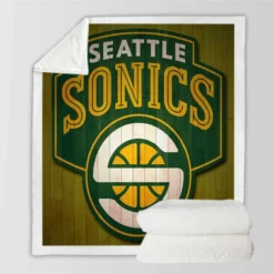 Seattle Supersonics NBA Basketball Club Sherpa Fleece Blanket