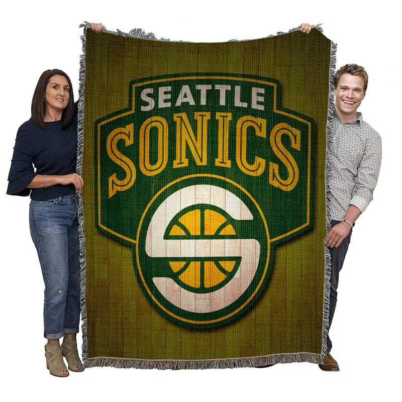 Seattle Supersonics NBA Basketball Club Woven Blanket