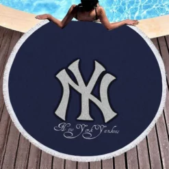 Sensational American MLB Club Yankees Round Beach Towel 1