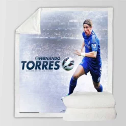 Sensational Football Player Fernando Torres Sherpa Fleece Blanket