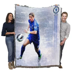 Sensational Football Player Fernando Torres Woven Blanket