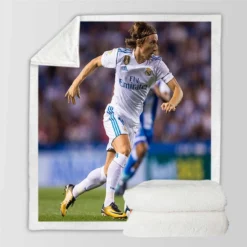 Sensational Football Player Luka Modric Sherpa Fleece Blanket