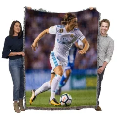 Sensational Football Player Luka Modric Woven Blanket