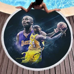 Sensational NBA Basketball Player Kobe Bryant Round Beach Towel 1