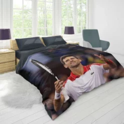 Serbian Professional Tennis Player Novak Djokovic Duvet Cover 1