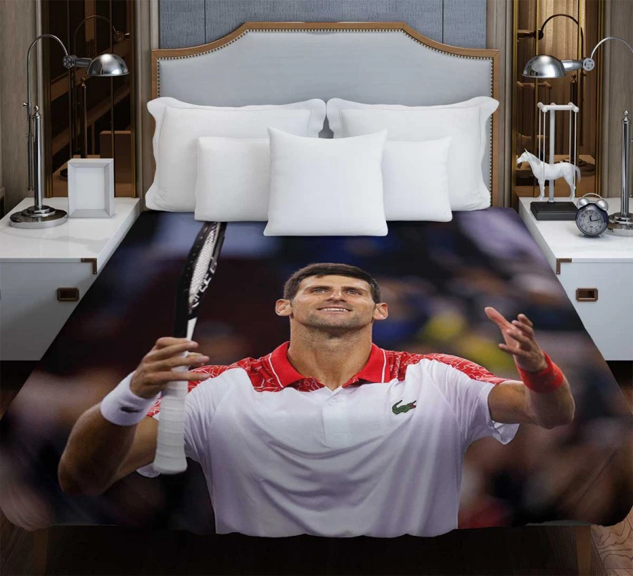 Serbian Professional Tennis Player Novak Djokovic Duvet Cover