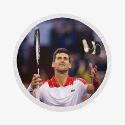 Serbian Professional Tennis Player Novak Djokovic Round Beach Towel