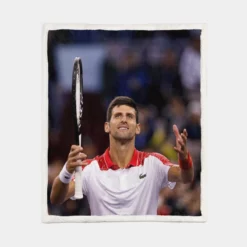 Serbian Professional Tennis Player Novak Djokovic Sherpa Fleece Blanket 1