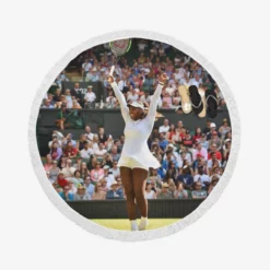 Serena Williams Excellent Tennis Player Round Beach Towel